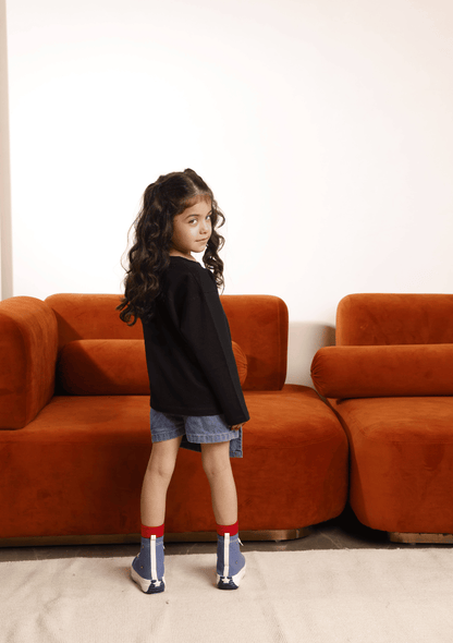 CORE TEE BLACK + ASYMMETRIC SKIRT SET