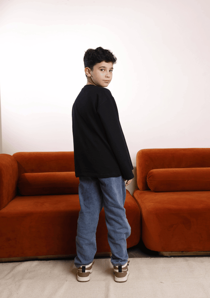 CORE TEE BLACK + STRAIGHT JEANS SET