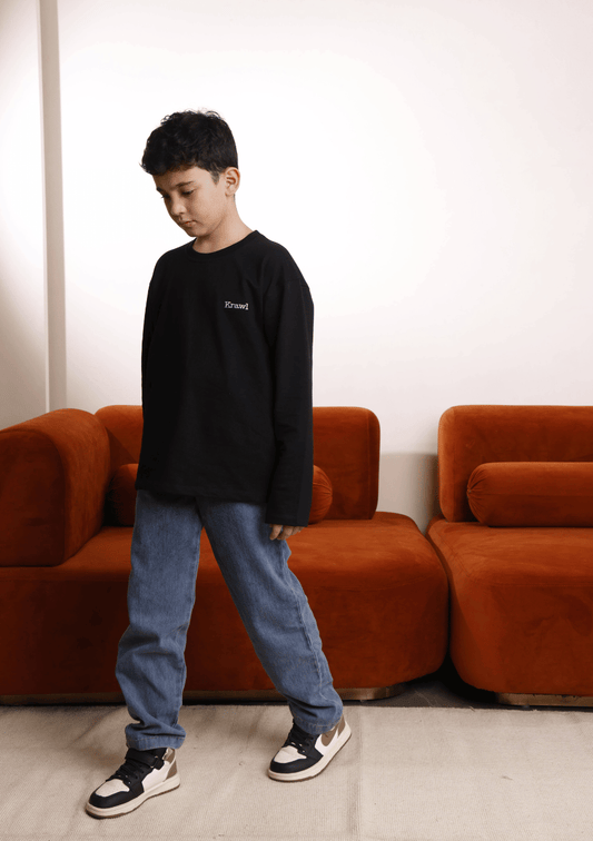 CORE TEE BLACK + STRAIGHT JEANS SET