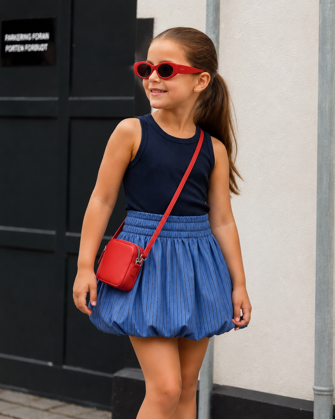 Navy bubble skirt set