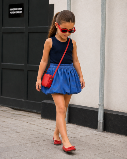 Navy bubble skirt set