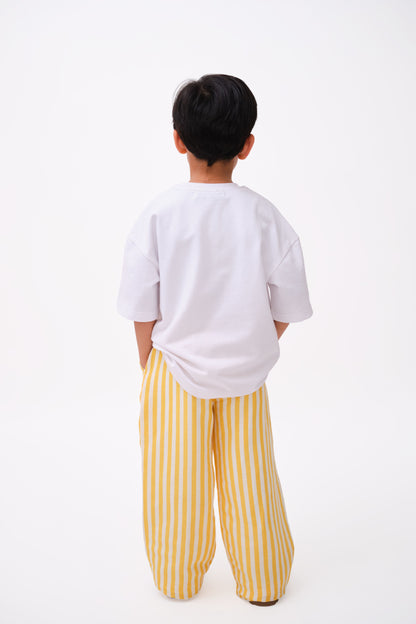 LOGO TEE + STRIPED PANTS SET